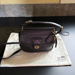 Coach 70th Anniversary Limited Edition Black Leather Crossbody saddleBag
